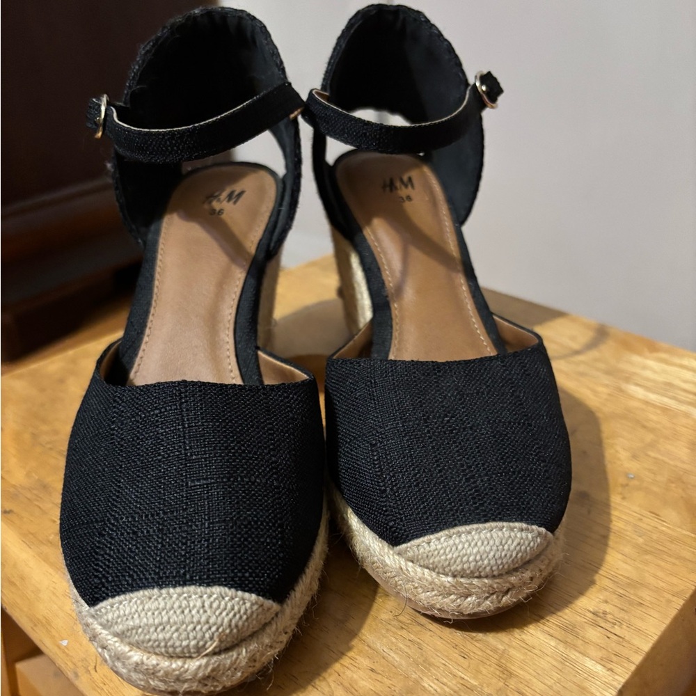 Black Wedge Espadrilles - Picture 3 of 7
